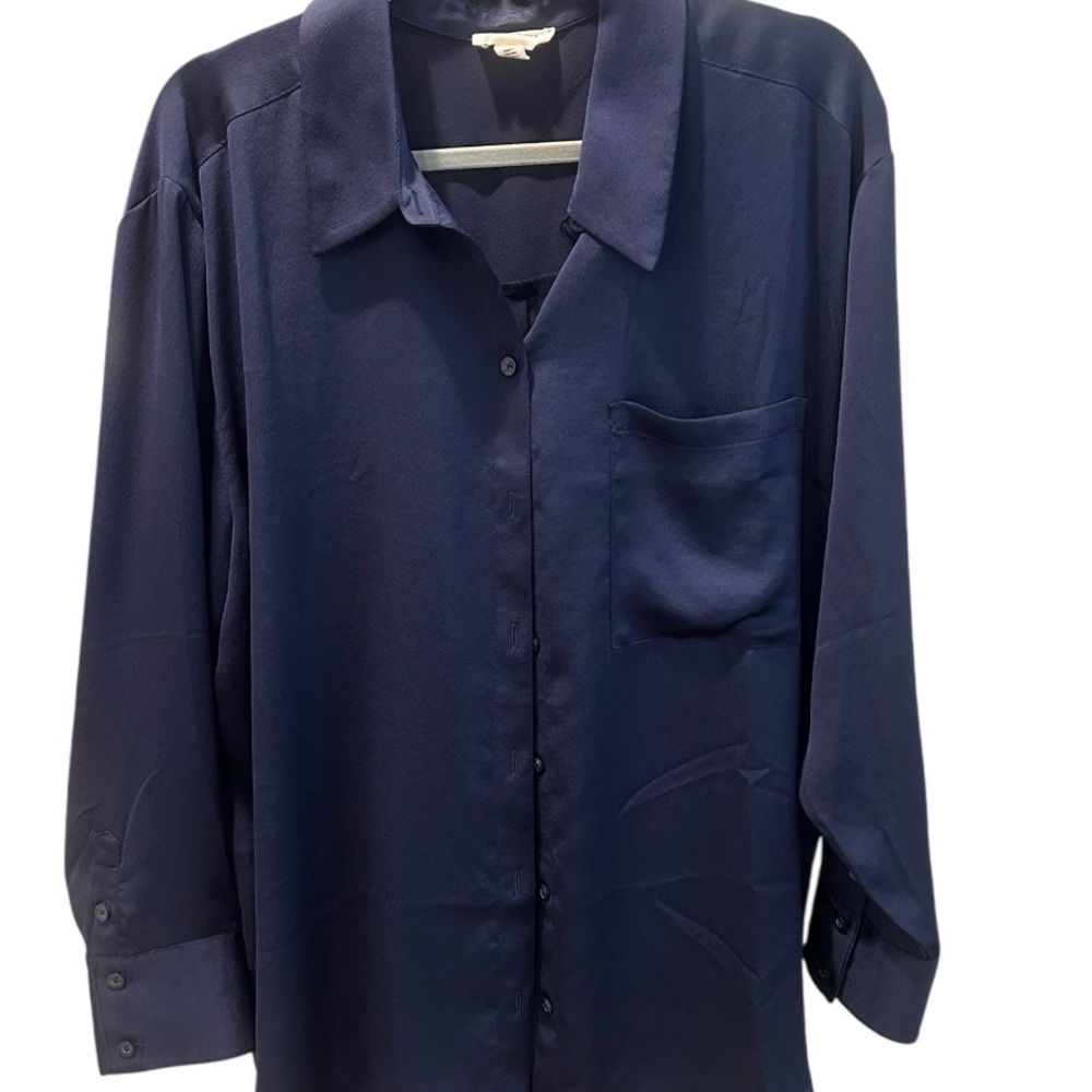 Elegant Navy Blue Women's Blouse